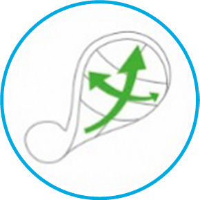 足なり歩行をサポートするアウトソール